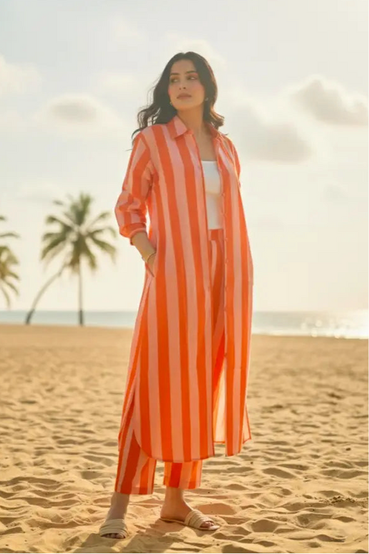 Candy Stripe Shirt Coord Set