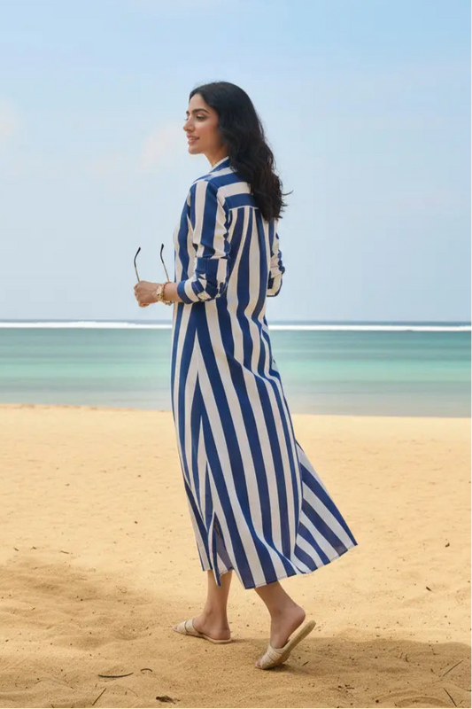 Coastal Stripes Shirt Dress