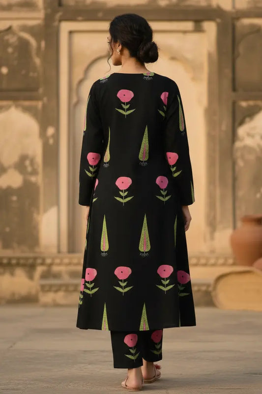 Bagh-e-Noor Co-ord Set - Black