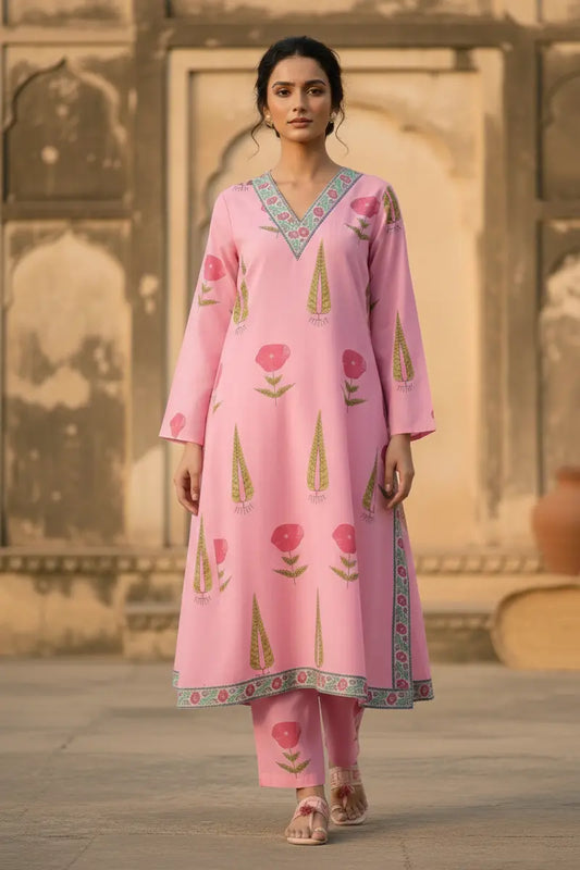 Bagh-e-Noor Co-ord Set - Pink
