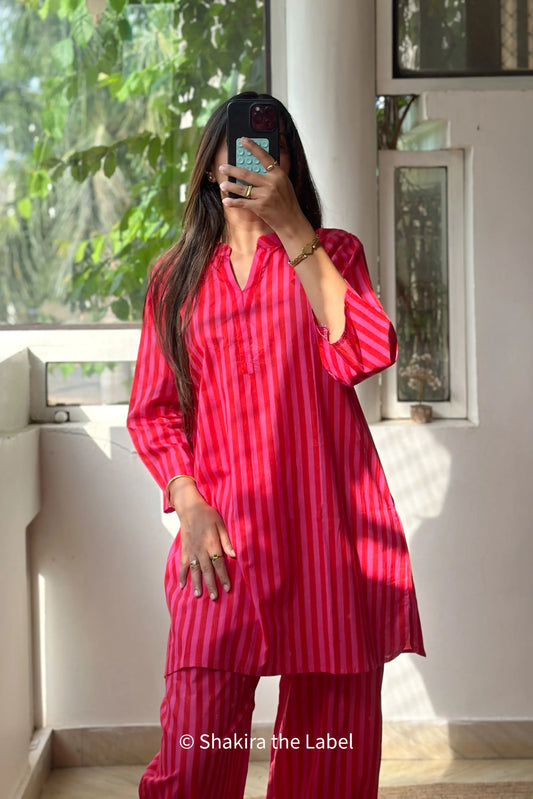 Berry Blush Co-ord Set (With Balloon Pants)