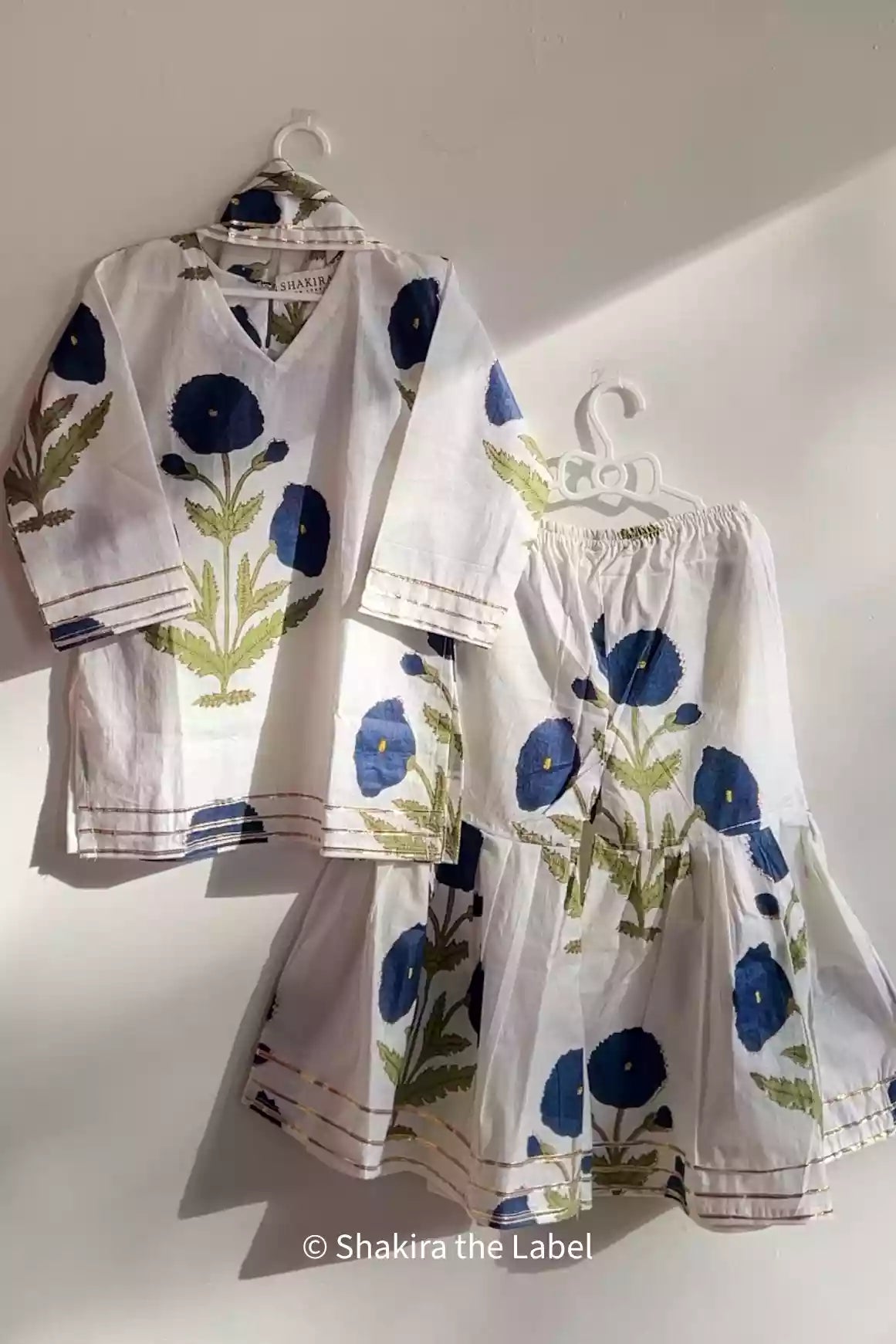 Kids Festive Wear, Mughal Butta Sharara Set, Cotton Handblock Print, Kids Wear, Suit Set