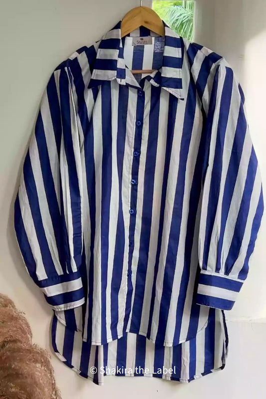 Blue Stripe Cotton Shirt