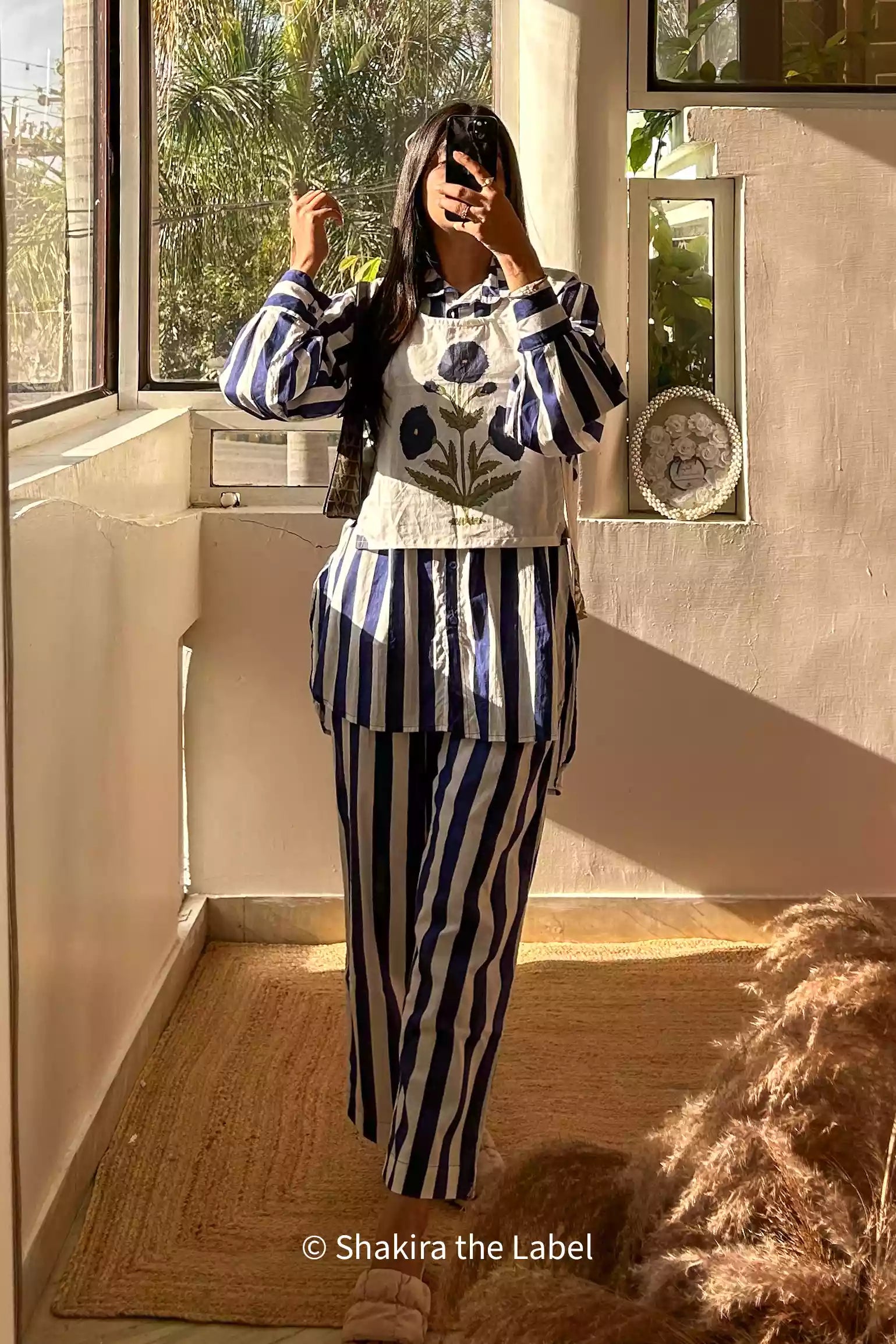 Blue Stripe Shirt & Waistcoat Coord Set