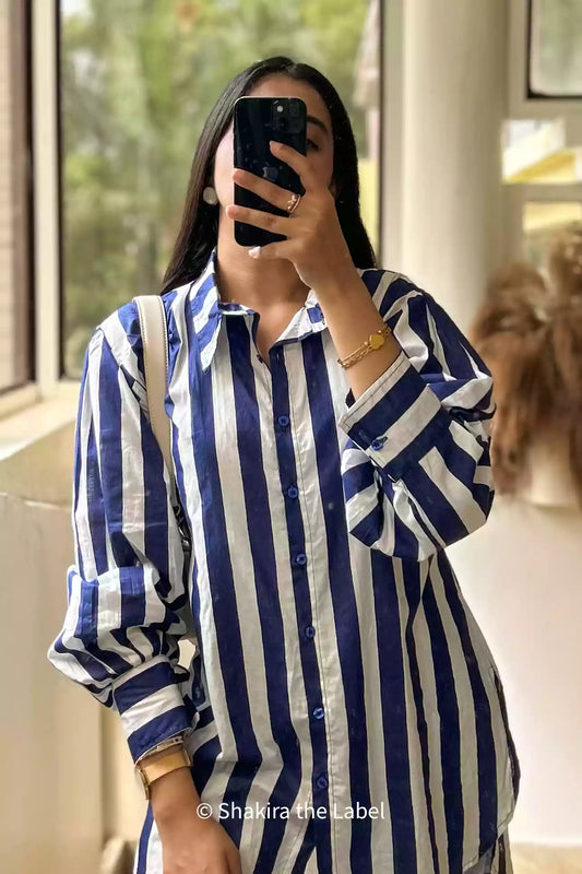 Stripes Coord Set, Cotton Coord Set, Stripes Shirt