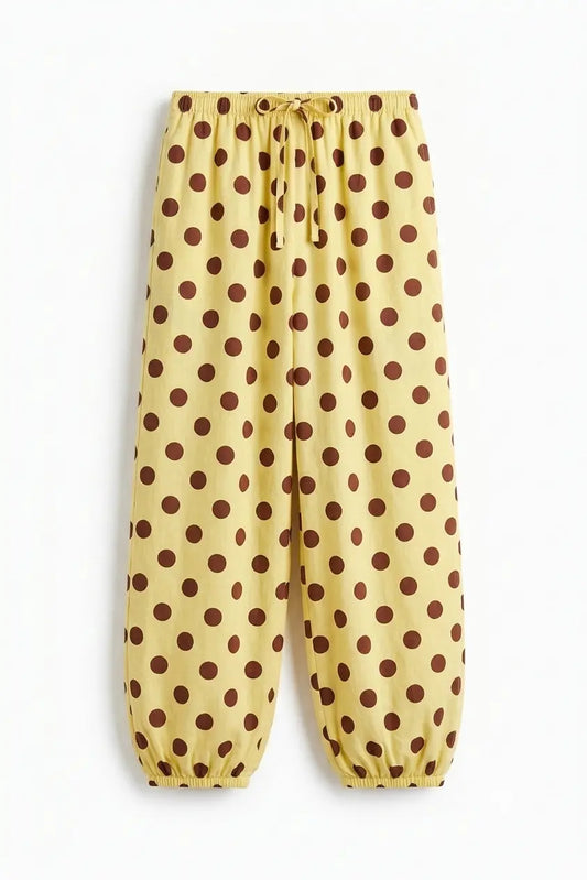 Cotton balloon trousers