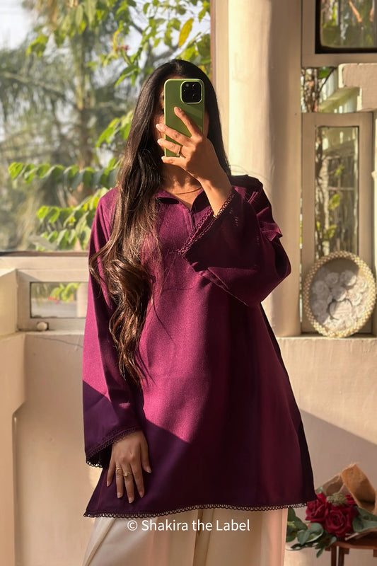 Crimson Plum Winter Farshi Set