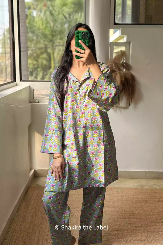 Small Motif Print Cotton Coord Set