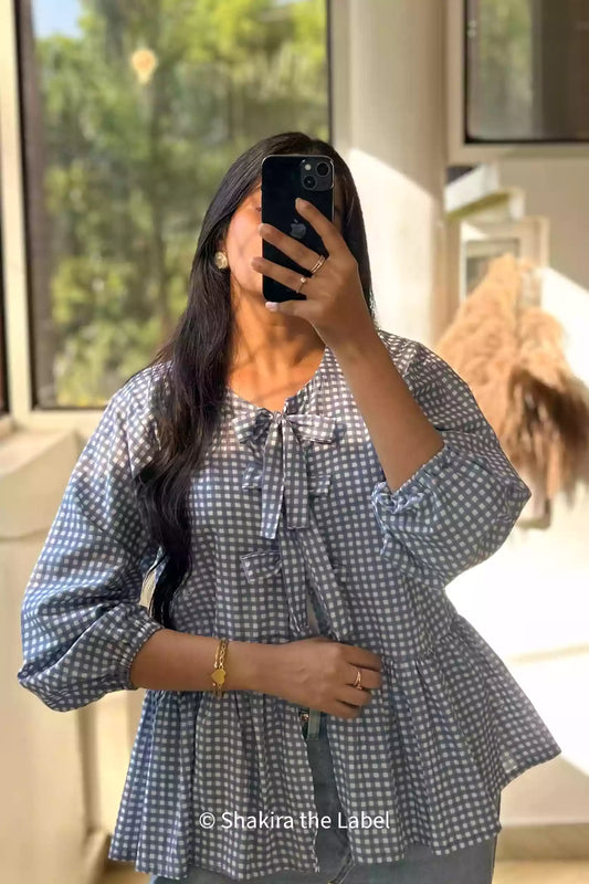 gingham Checks Top, Check top, checkered top