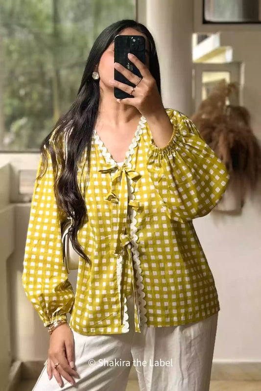 gingham Checks Top, Check top, checkered top