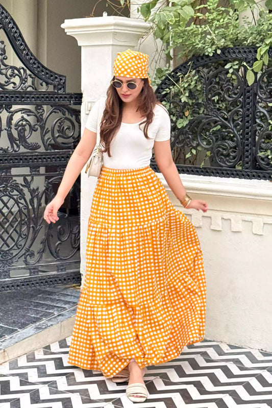 Golden Hour Gingham Skirt