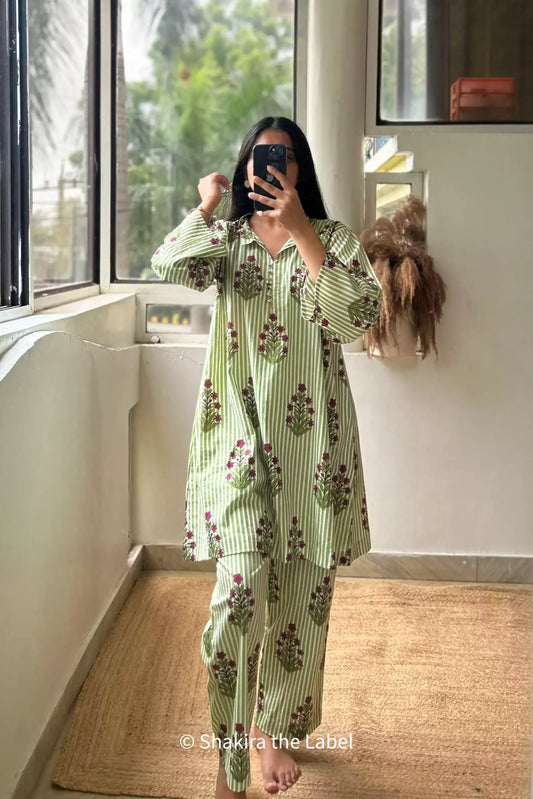 Green Lilly Pure Cotton Coord Set