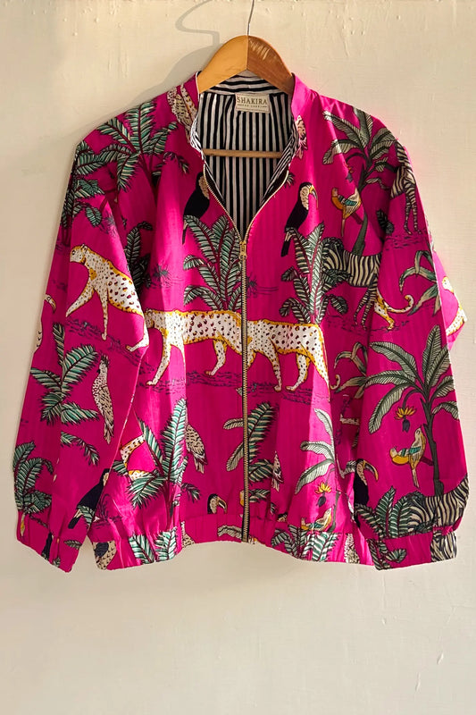 Jungle Luxe Bomber Jacket — Pink
