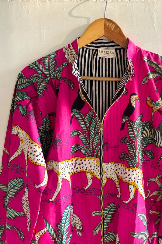 Jungle Luxe Bomber Jacket — Pink