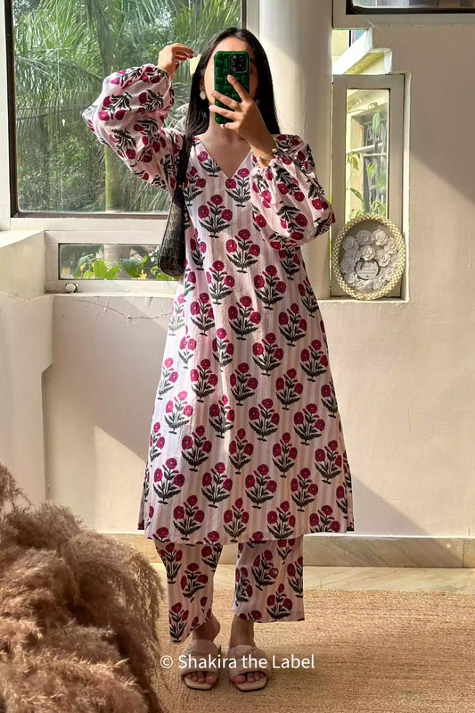 Lara kurta set, Cotton coord, printed coord set, Kurta Set