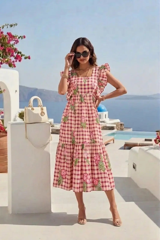 Lola Gingham Midi Dress