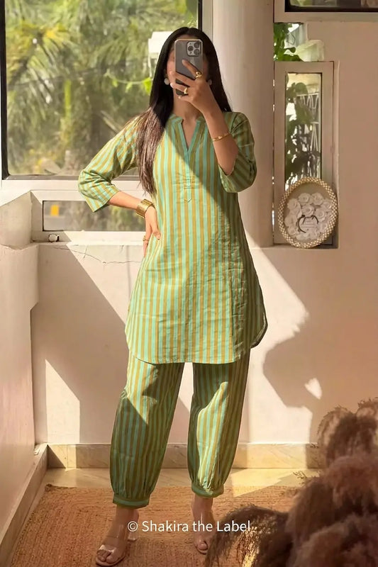 Matcha Breeze Coord Set (With Balloon Pants)