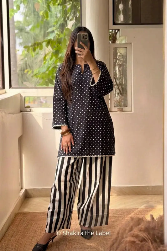 Midnight Polka & Stripe Farshi Set