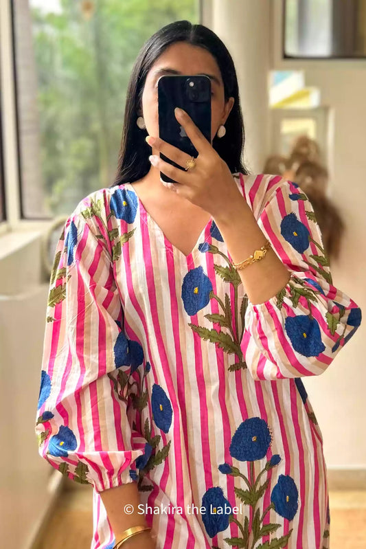 Cotton Coordinated set, cotton set, coord set, poppy print