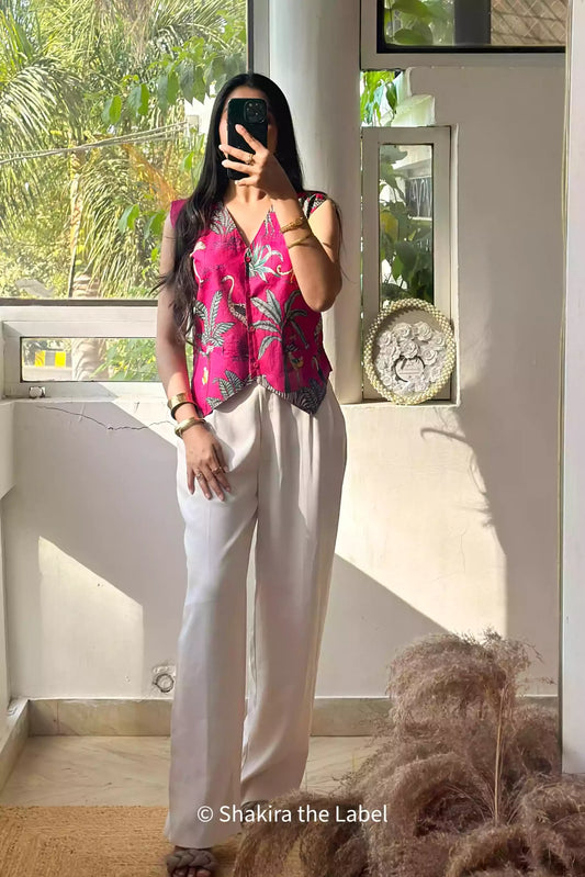 Waist coat, Cotton top, Jungle print, Jaipuri Print