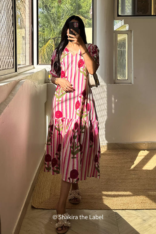 Pink Poppy Summer Midi Dress