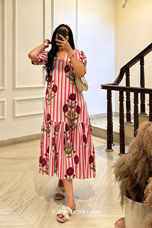 Pink Poppy Summer Midi Dress