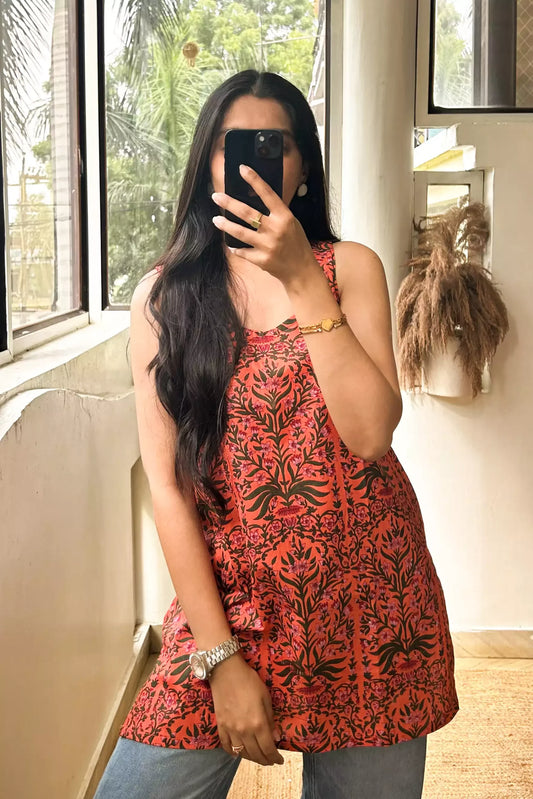 Tangerine Garden Short Kurti