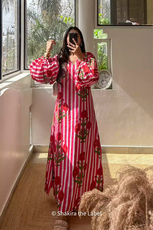 La Rosa Poppy Print Maxi Dress