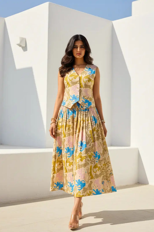 Savanna Skirt & Waistcoat Set