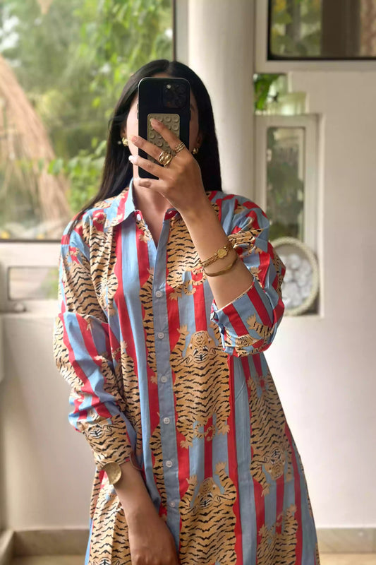 Sleeping tiger shirt, tiget print shirt