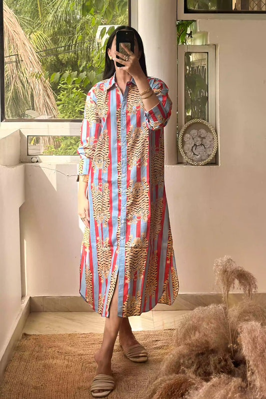 button down shirt, printed shirt, long shirt, shirt dress