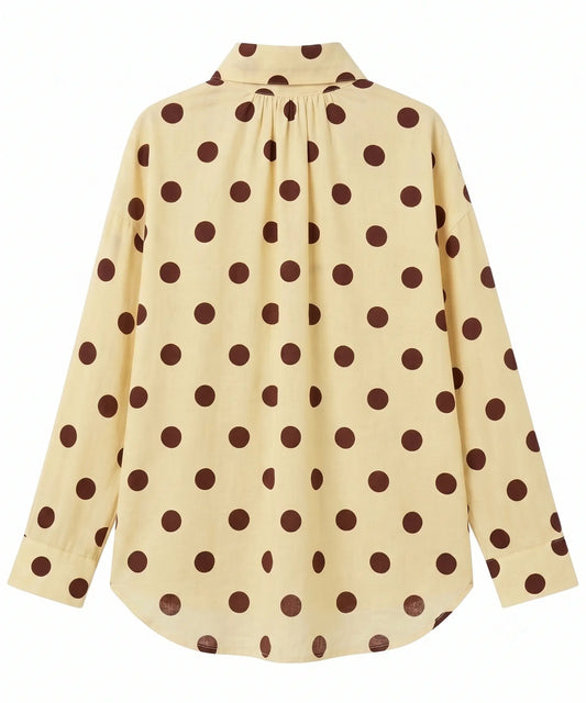 Signature Polka Dot Bow Shirt - Butter Yellow