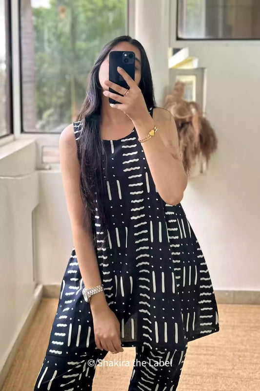 Yin Black Cotton Coord Set