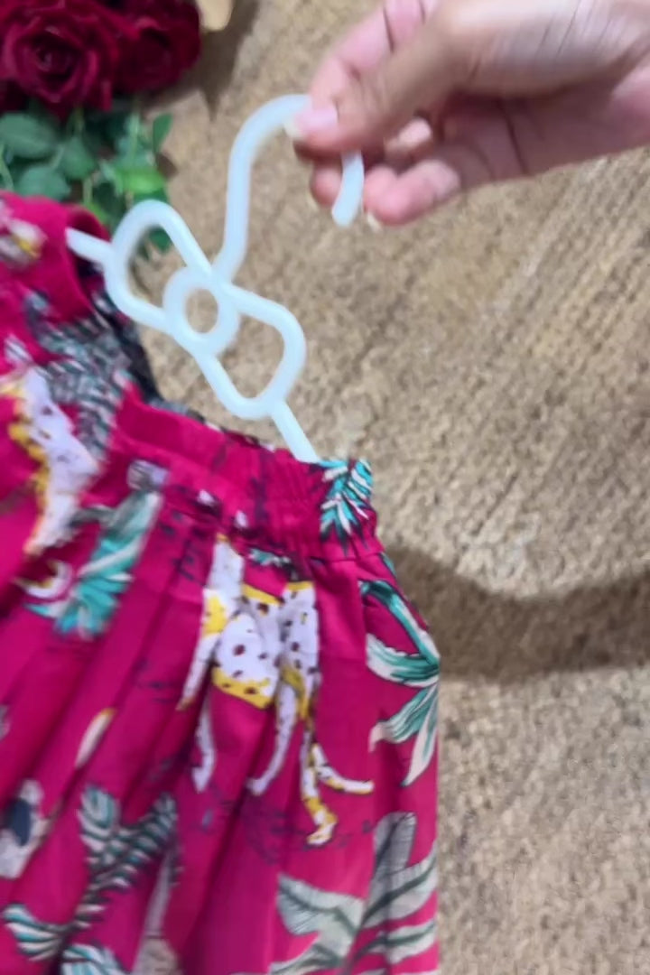 Pink Jungle skirt & waist coat Mini