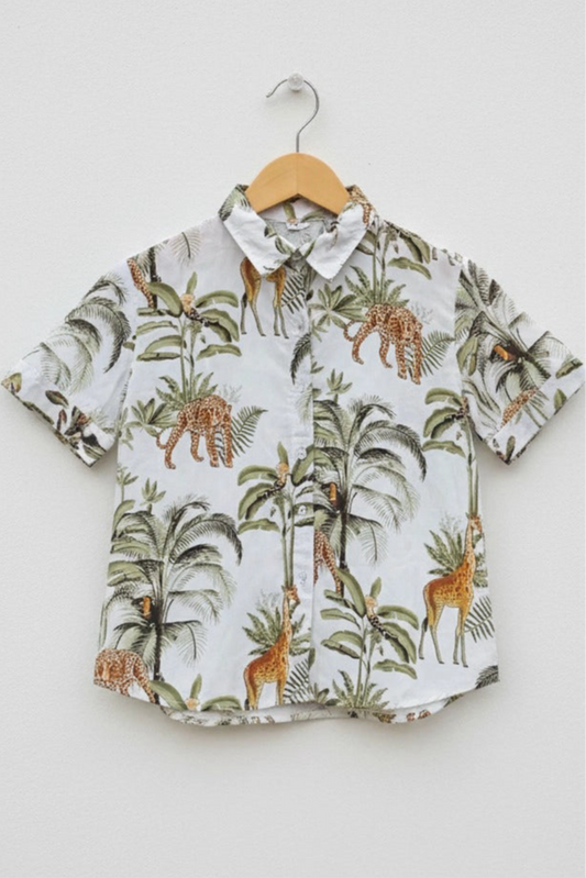 White Jungle Safari Kids Shirt