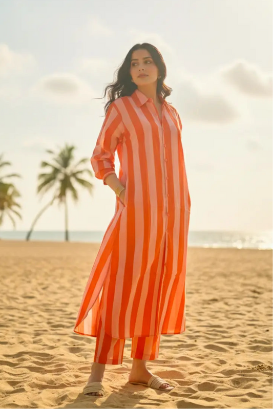 Candy Stripe Shirt Coord Set