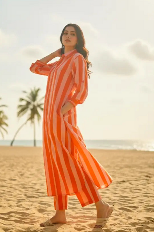Candy Stripe Shirt Coord Set