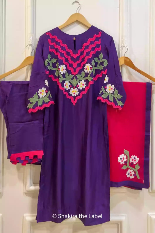 Applique Cutwork Suit Set