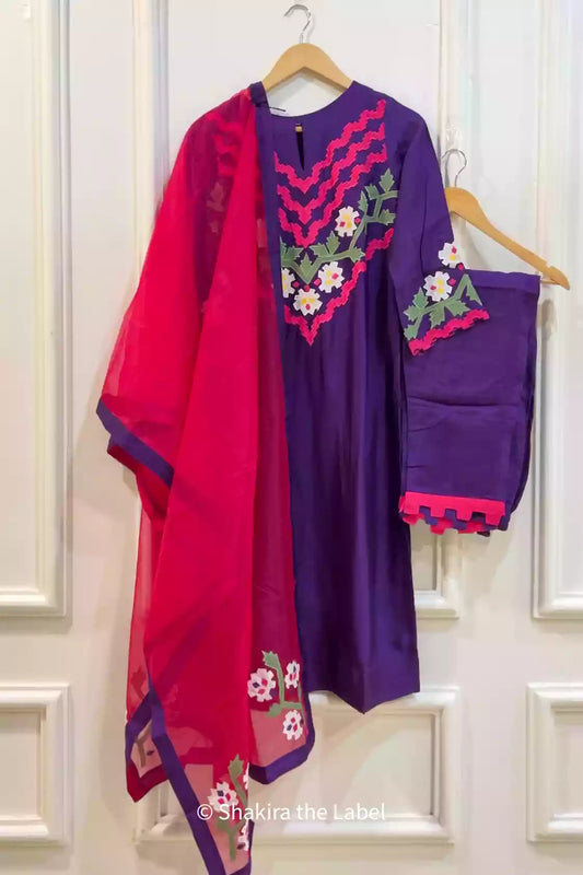 Applique Cutwork Suit Set