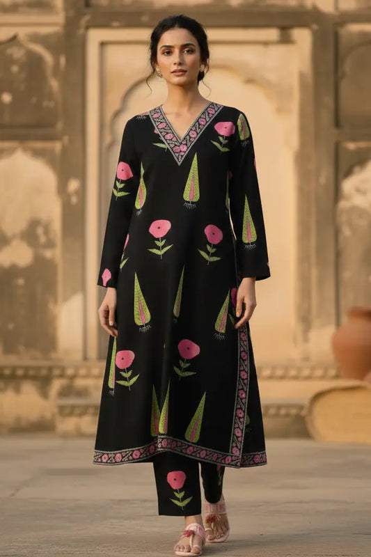 Bagh-e-Noor Co-ord Set - Black