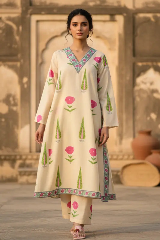 Bagh-e-Noor Co-ord Set - Off White