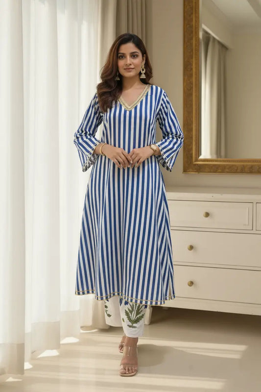 Mughal Blue Kurta Coord Set