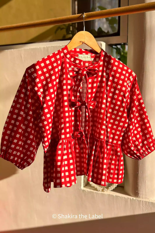 Tie-Up Peplum Top