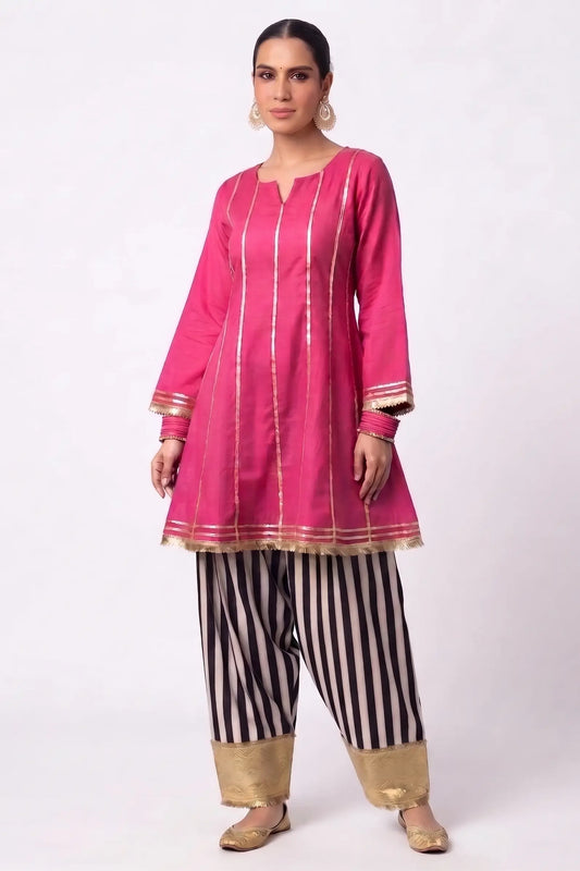 Gulabi Gotta Farshi Set