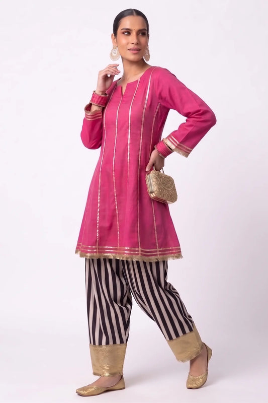 Gulabi Gotta Farshi Set