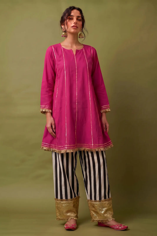 Gulabi Gotta Farshi Set