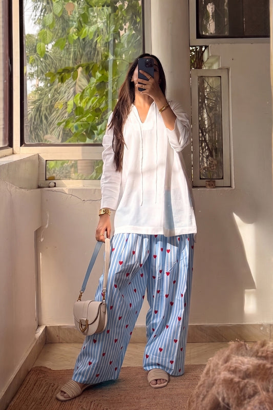 Cupid Heart — Blue Farshi Salwar Set