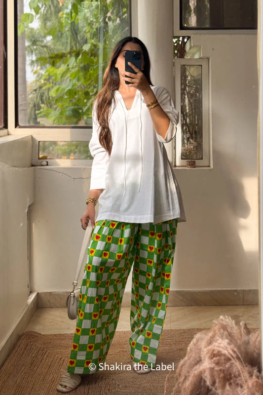 Kaccha Mango Bite - Checkered Farshi Set
