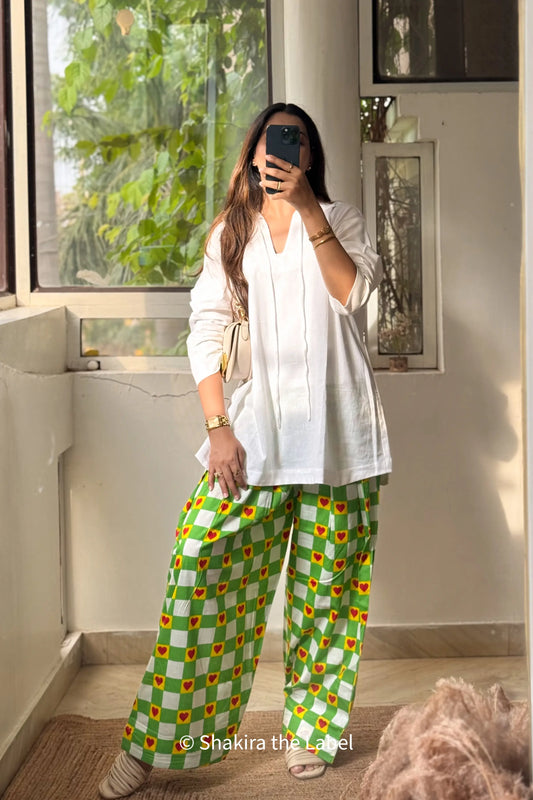 Kaccha Mango Bite - Checkered Farshi Set