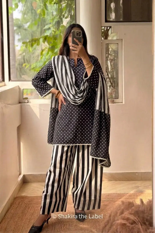 Midnight Polka & Stripe Farshi Set